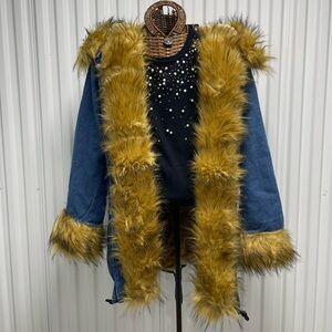 NWT Aofur Hooded Faux Fur Lined Warm Coats Parkas Anoraks Outwear Winter Long